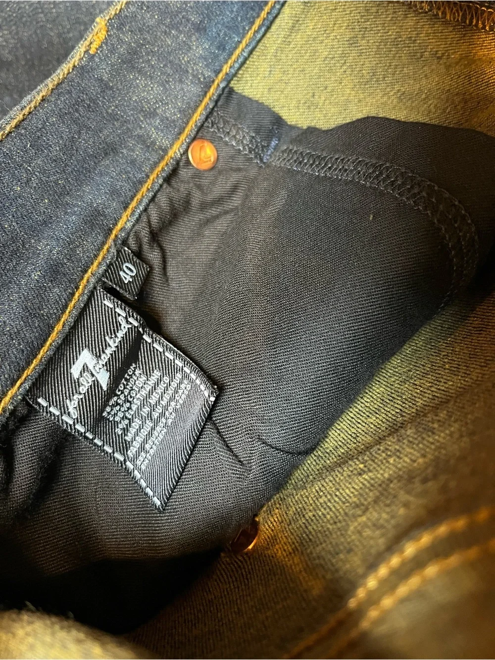 7 For All Mankind Carsen Straight Leg Jeans Men’s 40x33 Dark Wash Stretch Denim